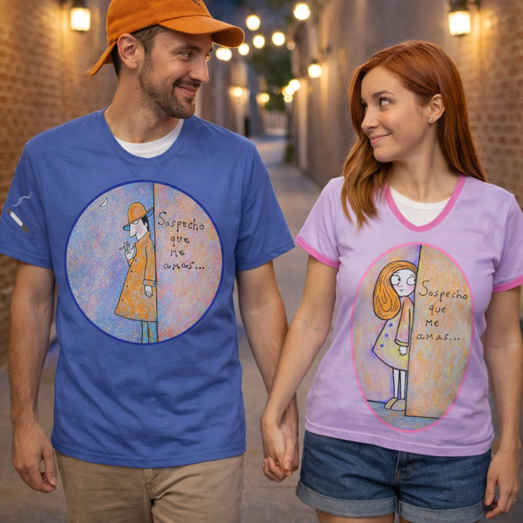 Sospecho que me amas (hombre) - Camiseta de algodón de cuello redondo para hombre