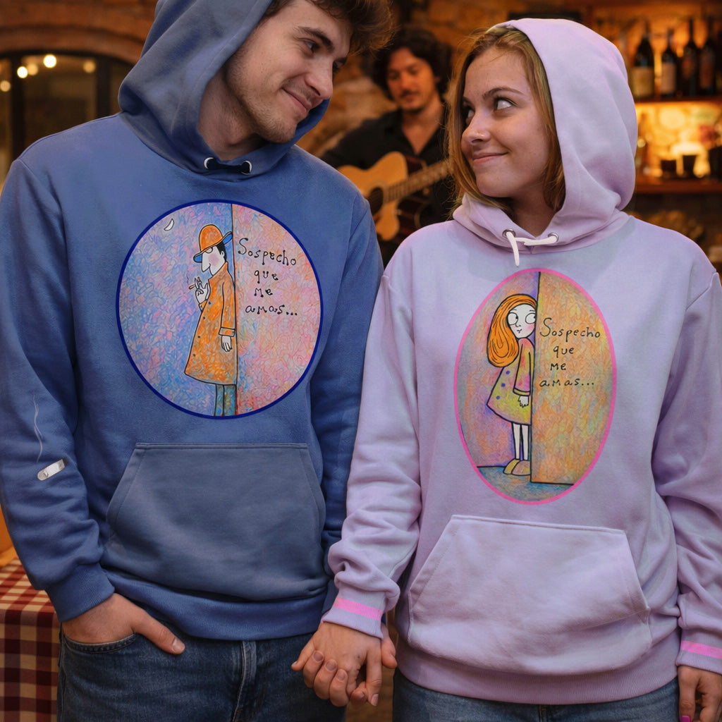 Sospecho que me amas (mujer) - Sudadera con capucha de algodón