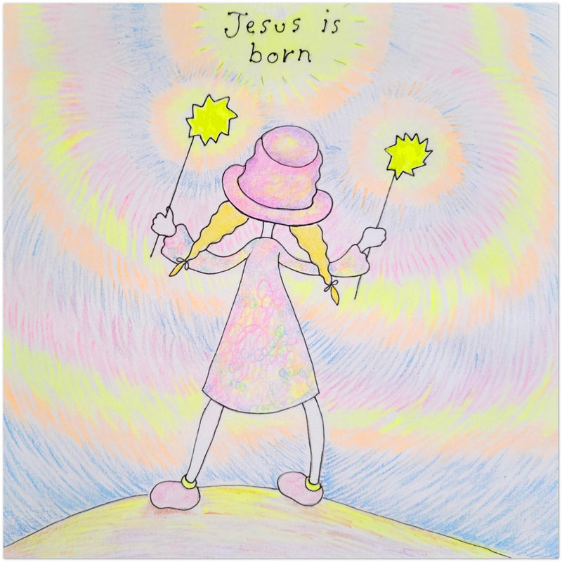 Jesus is Born, Girl with Flares - Pack of 10 Greeting Cards-zoom-