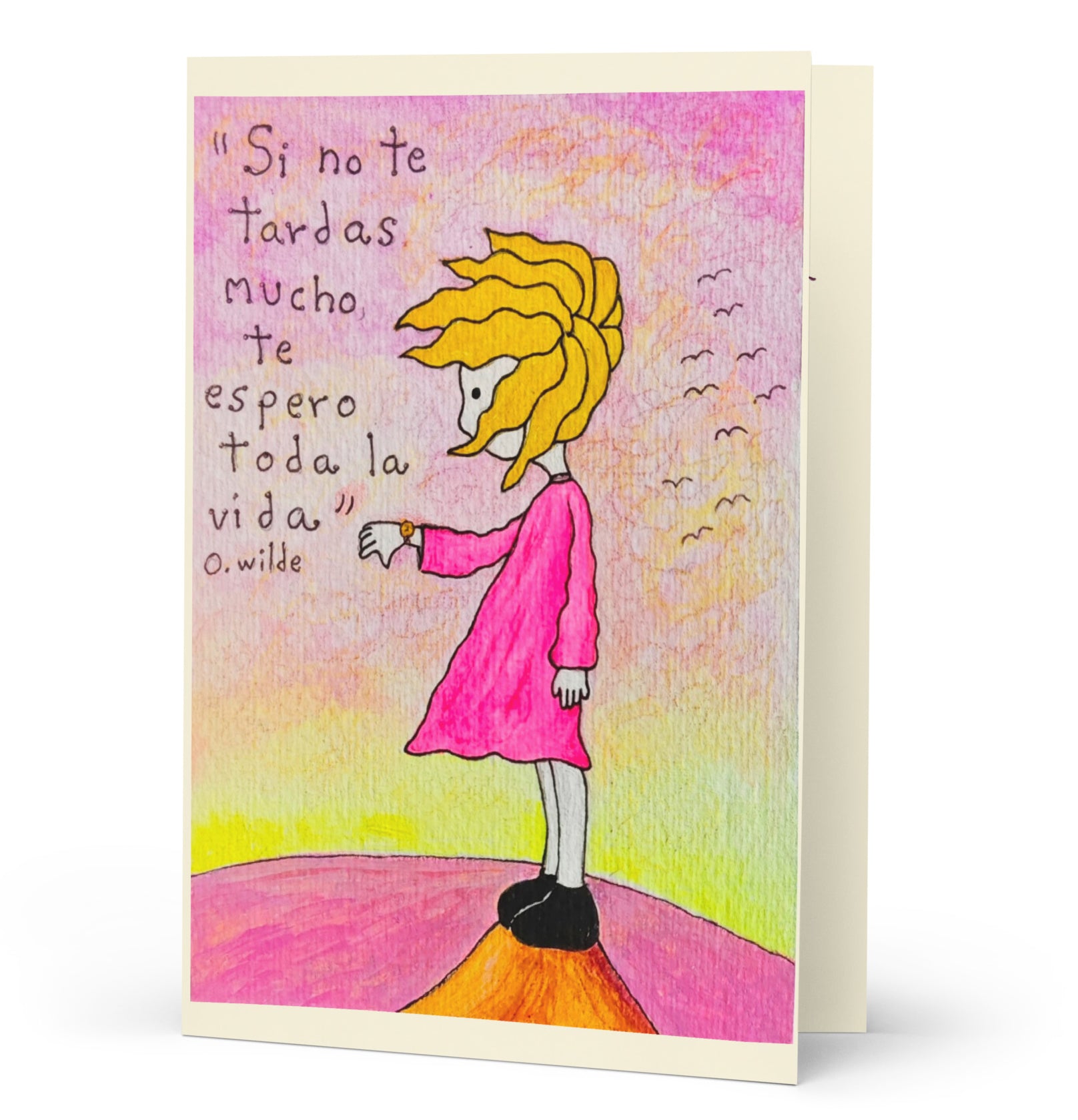 Si no tardas te espero toda la vida - Tarjeta sentimental-zoom-1
