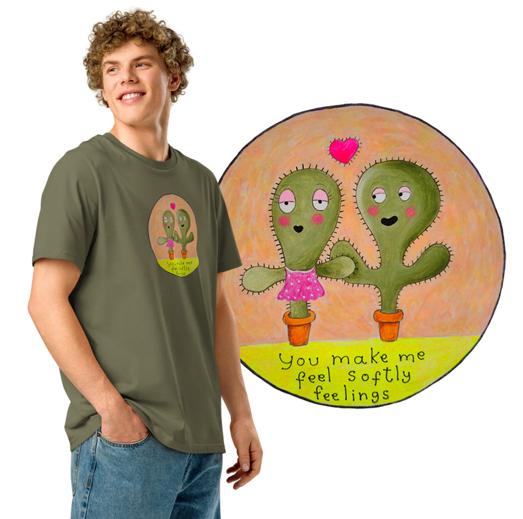 You make me feel softly feelings - Camiseta unisex orgánica de cuello acanalado-1
