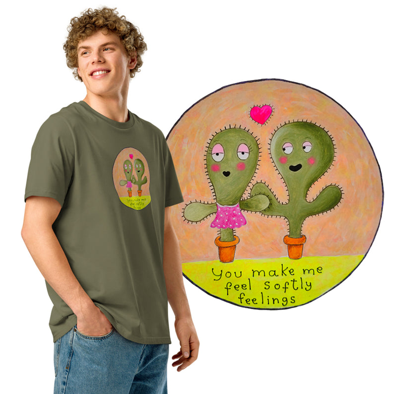 You make me feel softly feelings - Camiseta unisex orgánica de cuello acanalado-zoom-