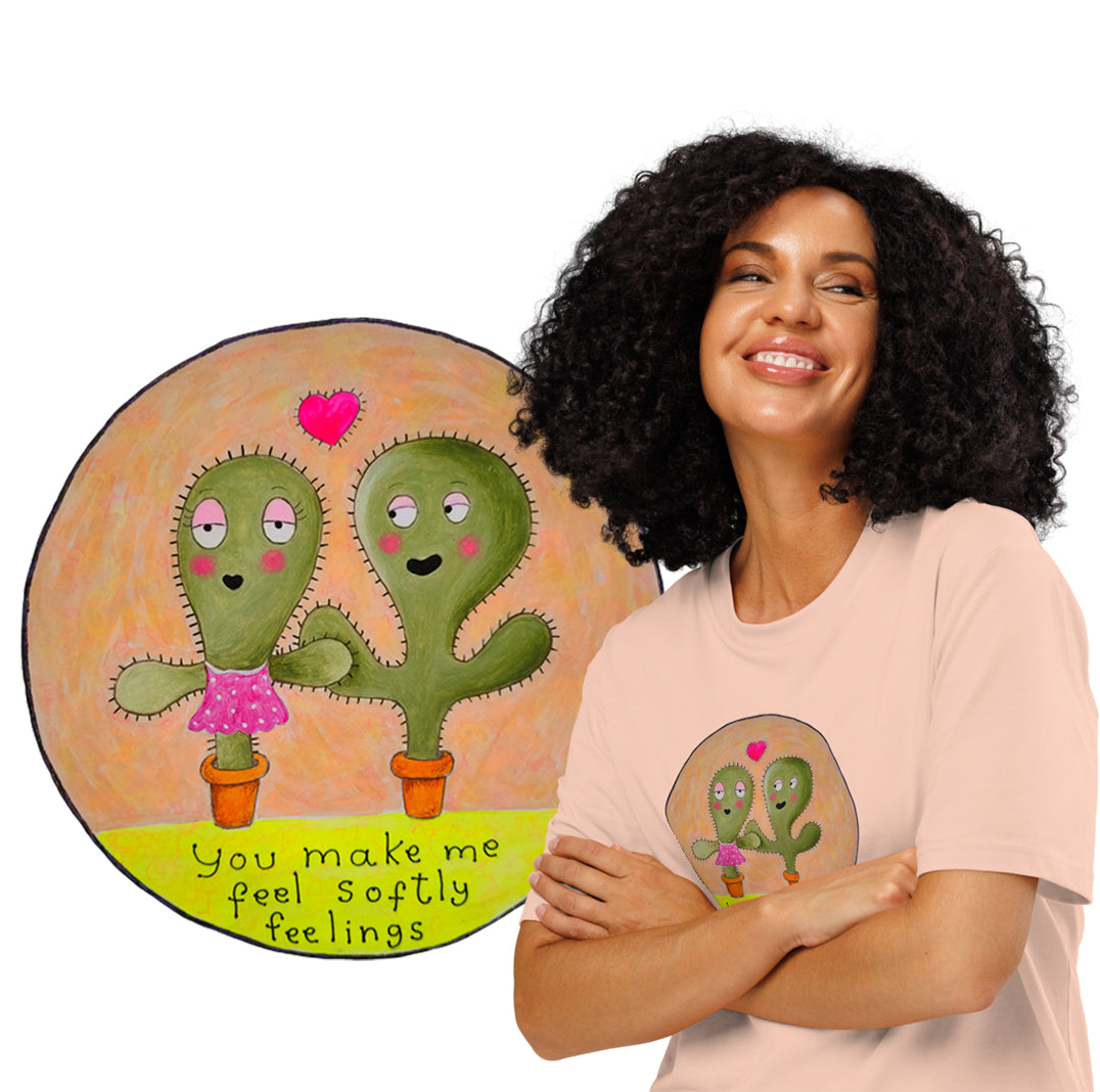 You make me feel softly feelings - Camiseta unisex orgánica de cuello acanalado-zoom-2