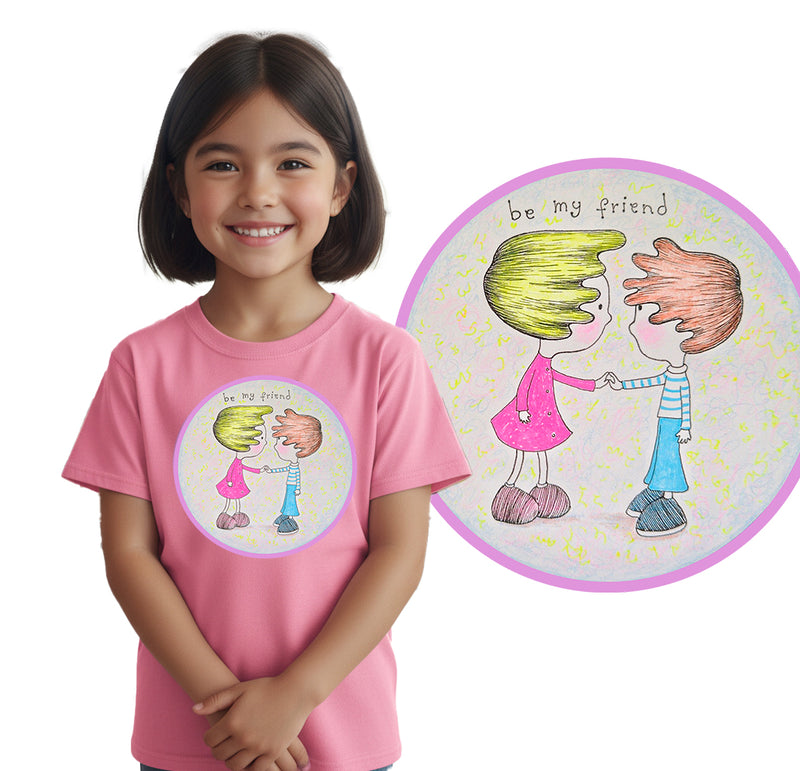 Be my friend rosa-  Camiseta clásica juvenil -zoom-