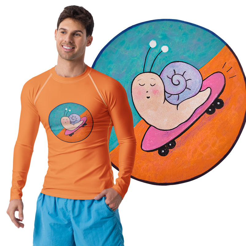 Caracol en patineta - Camiseta de protección solar para hombre-zoom-