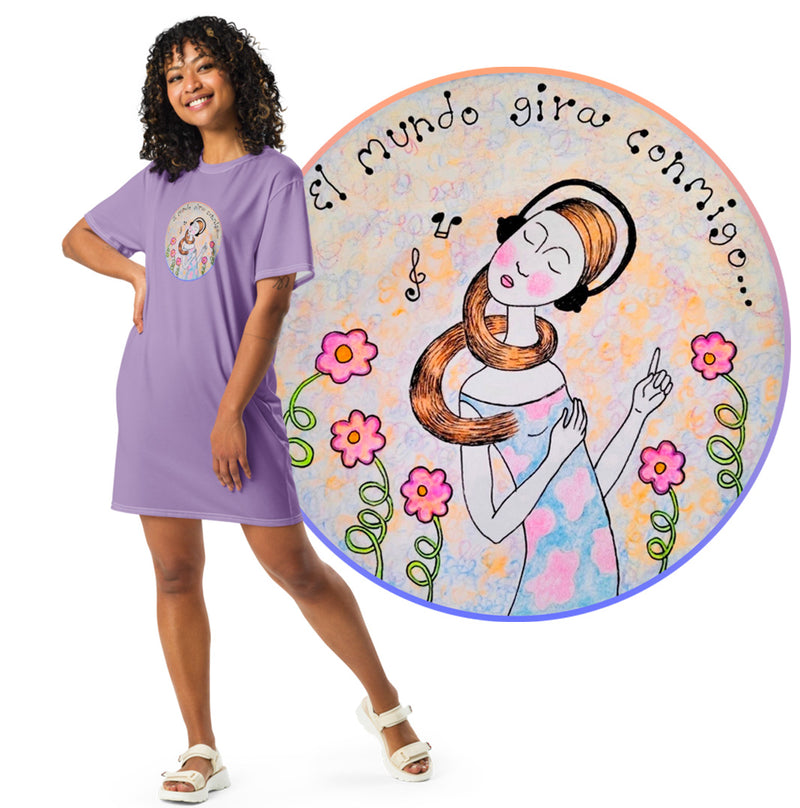El mundo gira conmigo - Vestido-Camiseta-zoom-