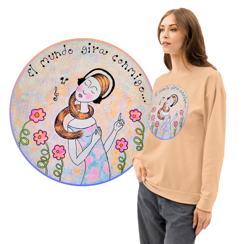 El mundo gira conmigo  - Sudadera de algodón unisex-zoom-