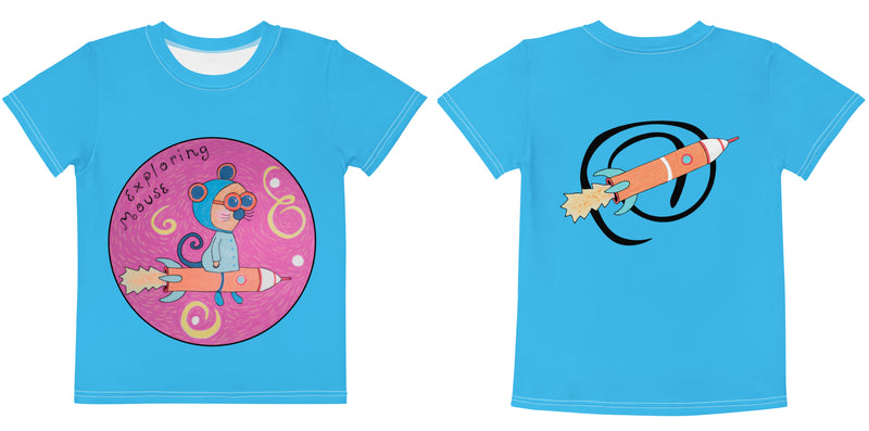 Ratón Explorador - Camiseta de algodón con cuello redondo para niños-zoom-