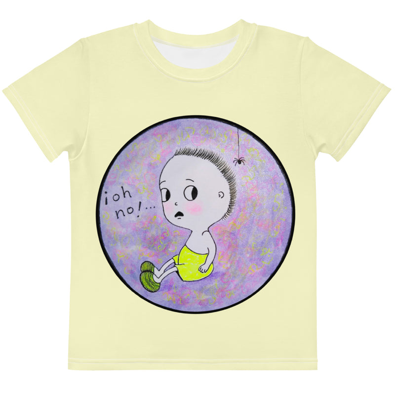 Bebé Arañita ¡oh no! - Camiseta infantil de algodón con cuello redondo-zoom-