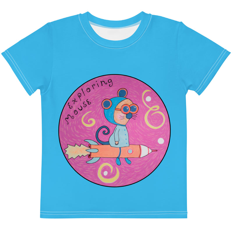 Ratón Explorador - Camiseta de algodón con cuello redondo para niños-zoom-
