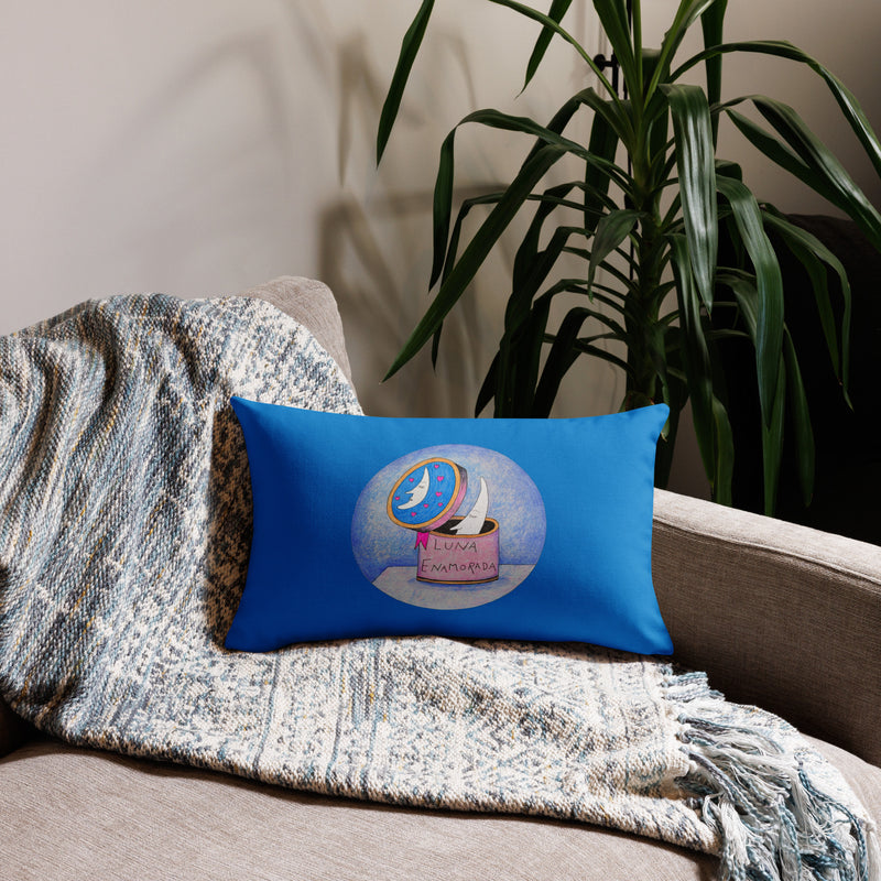 Luna Enamorada - Almohada Premium Azul-zoom-