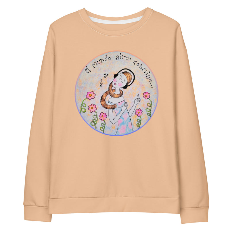 El mundo gira conmigo  - Sudadera de algodón unisex-zoom-