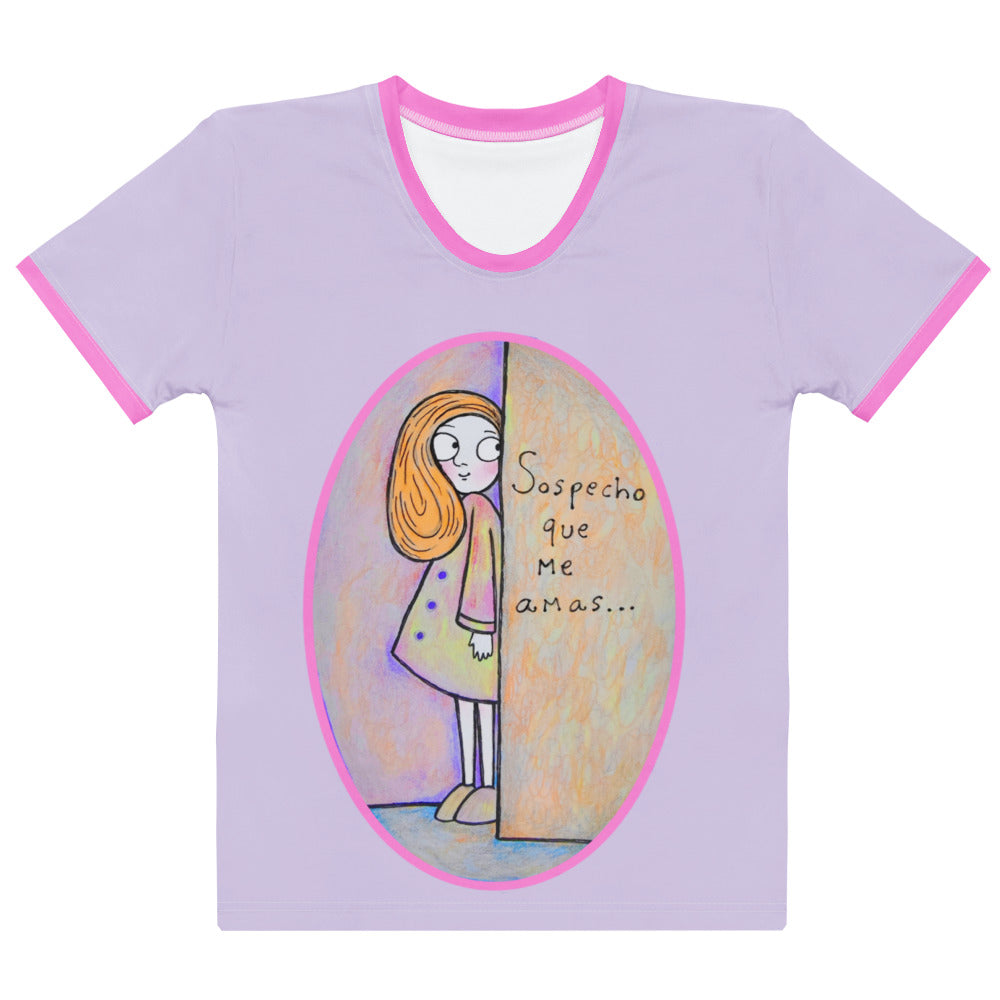 Sospecho que me amas (mujer) - Camiseta de algodón de cuello redondo para mujer-1