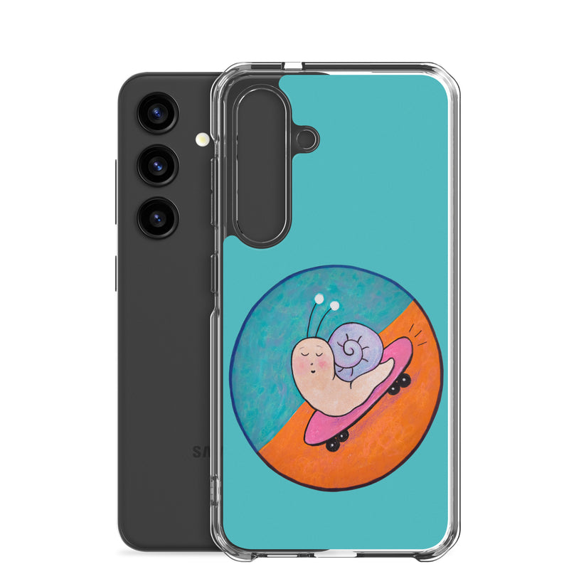 Caracol en patineta - Funda transparente para Samsung®-zoom-