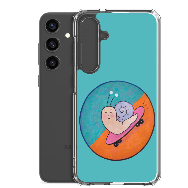 Caracol en patineta - Funda transparente para Samsung®-zoom-