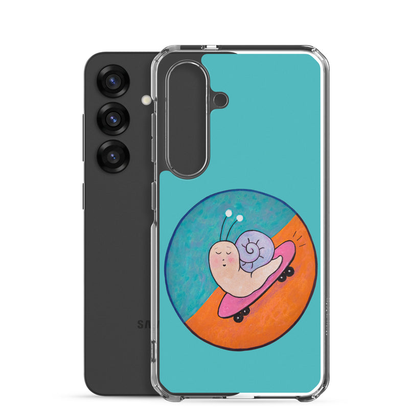 Caracol en patineta - Funda transparente para Samsung®-zoom-
