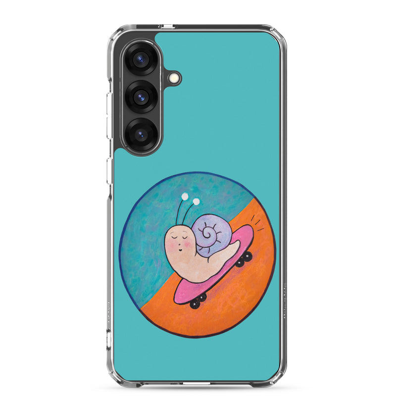 Caracol en patineta - Funda transparente para Samsung®-zoom-
