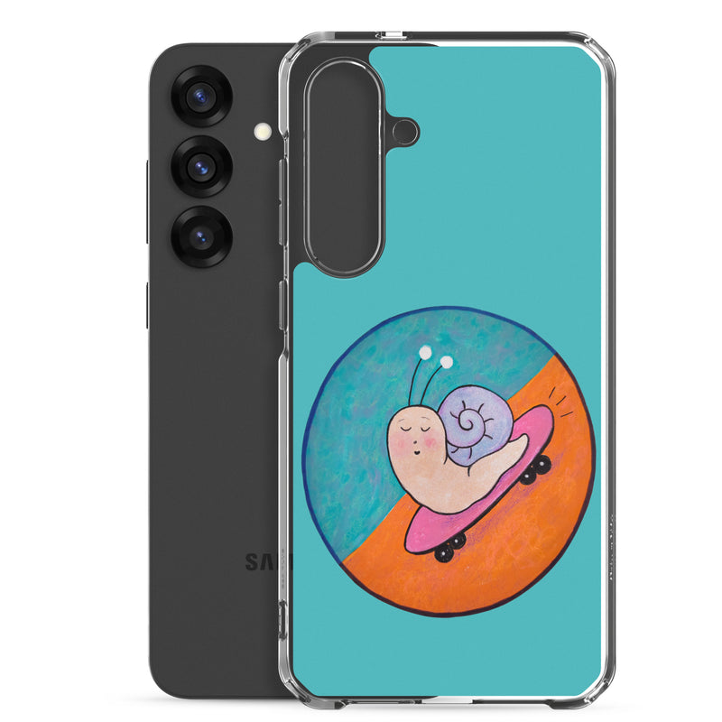 Caracol en patineta - Funda transparente para Samsung®-zoom-