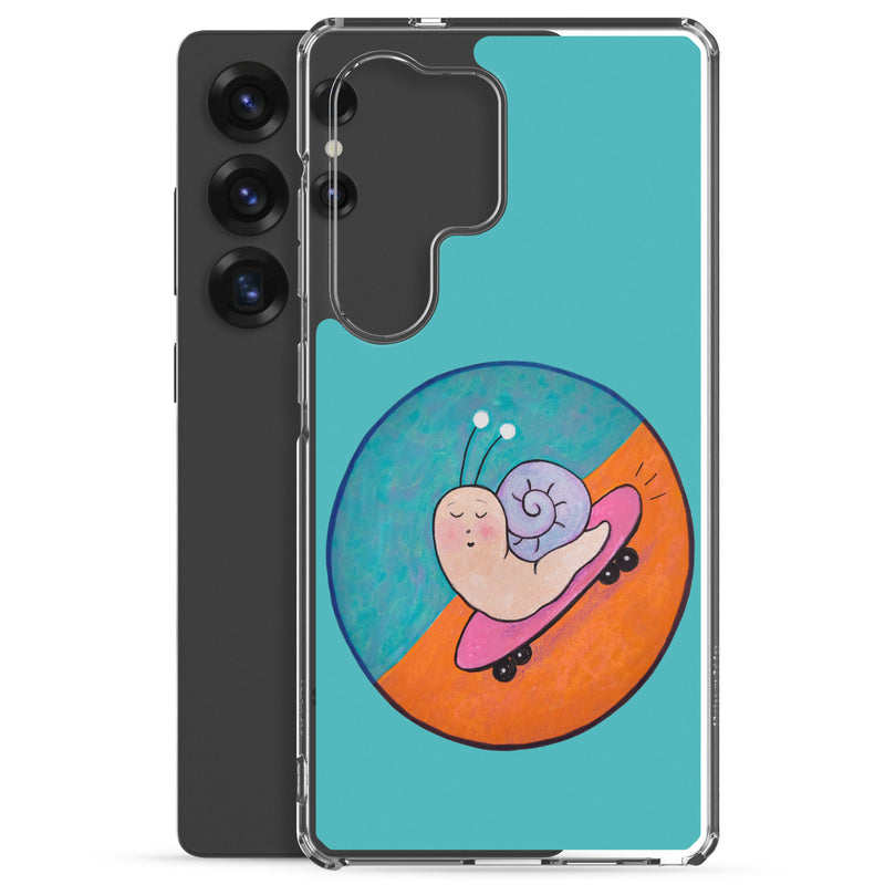 Caracol en patineta - Funda transparente para Samsung®-zoom-