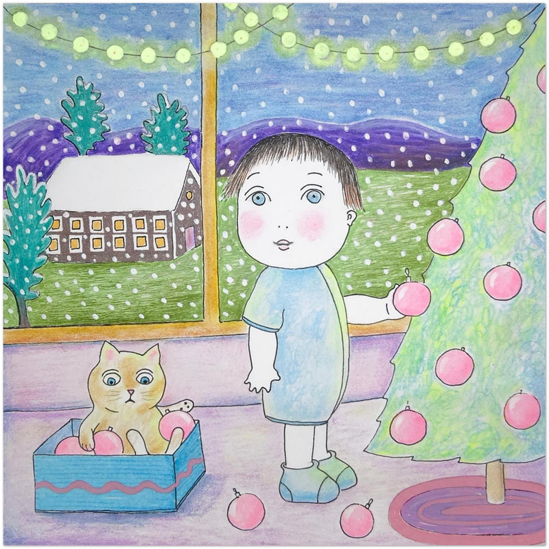 Decorating the tree with the little ones - Pack of 10 greeting cards-zoom-