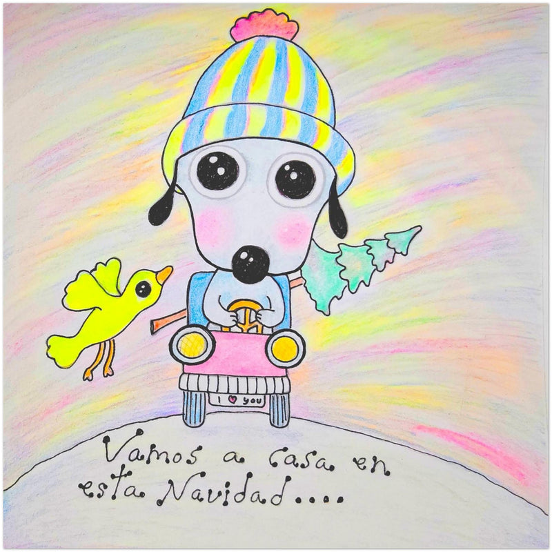 Puppy Let's Go Home for Christmas - Pack of 10 Greeting Cards-zoom-