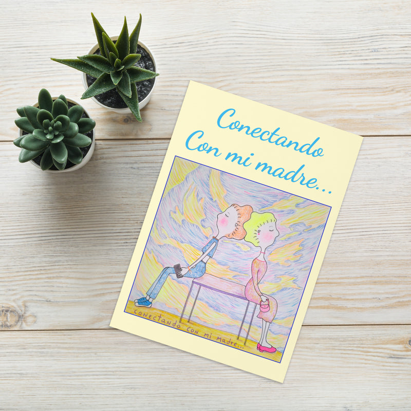 Conectando con mi madre... (español) - Tarjeta de felicitación-zoom-
