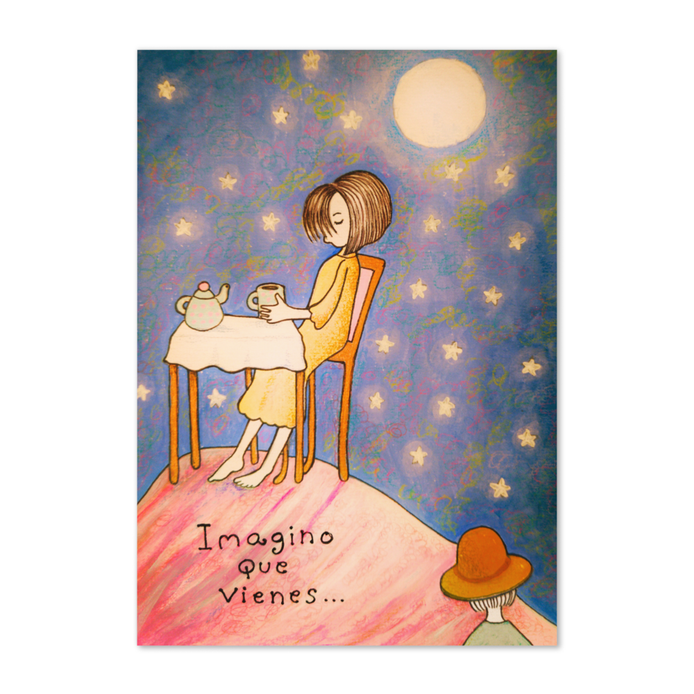 Imagino que vienes (cálida) - Tarjeta sentimental