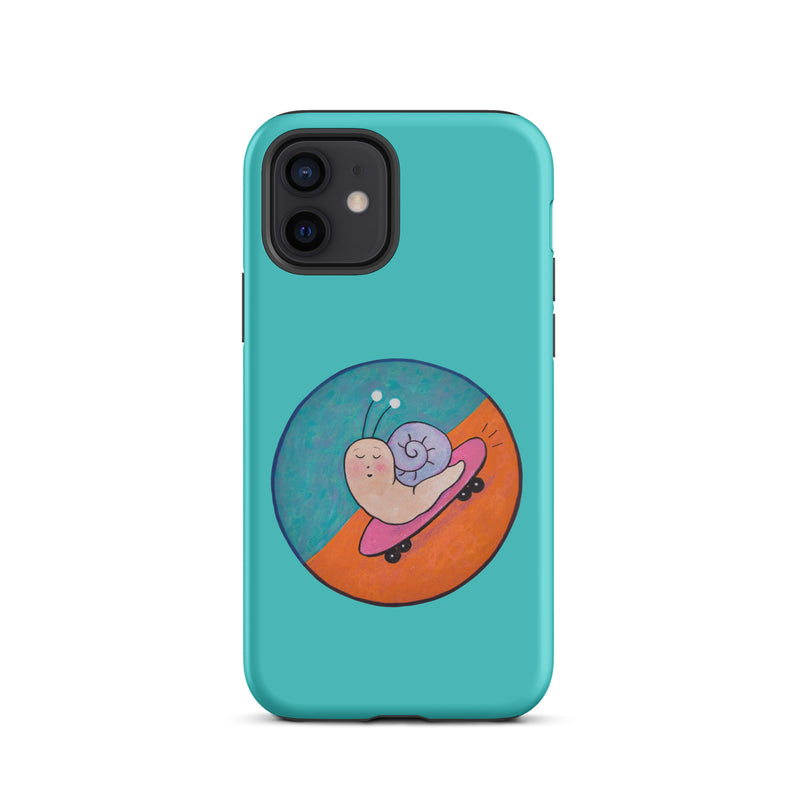 Caracol en patineta - Funda resistente para iPhone®-zoom-