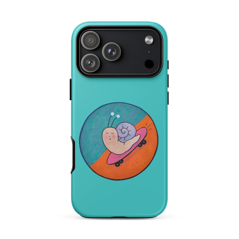 Caracol en patineta - Funda resistente para iPhone®-zoom-