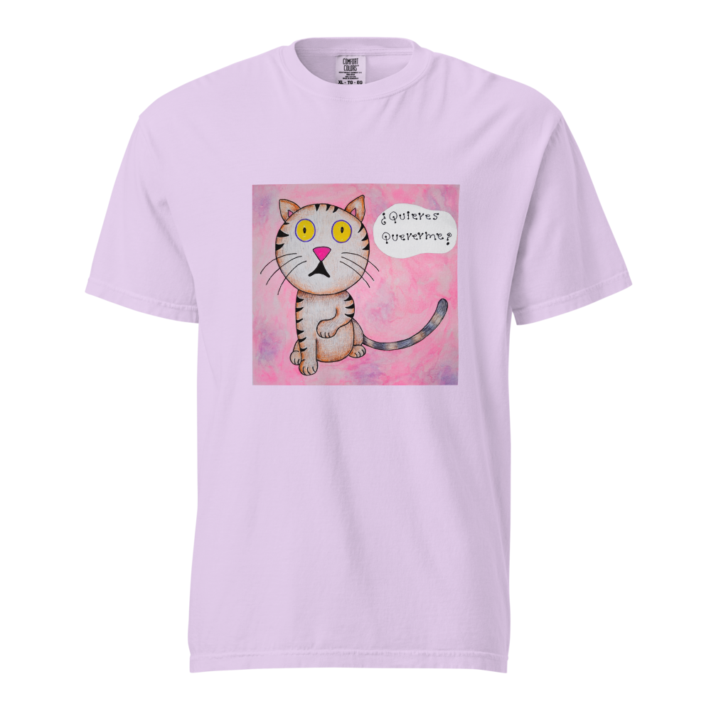 ¿Quieres quererme? - Camiseta unisex de tejido grueso teñida-3
