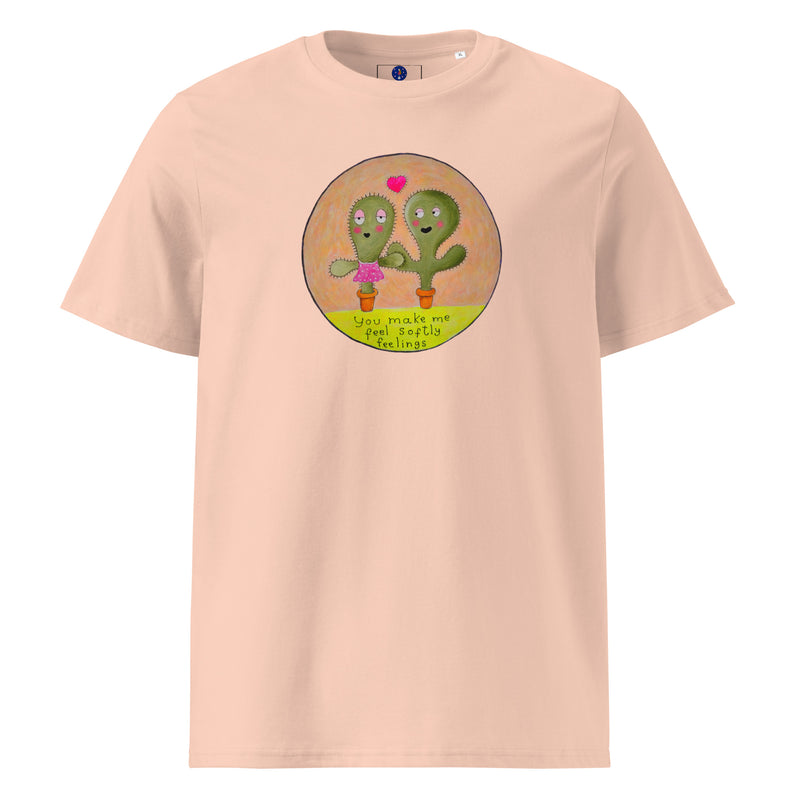 You make me feel softly feelings - Camiseta unisex orgánica de cuello acanalado-zoom-